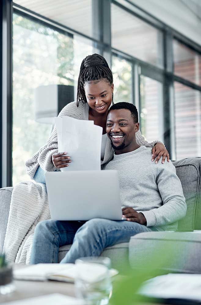 couple looking at papers